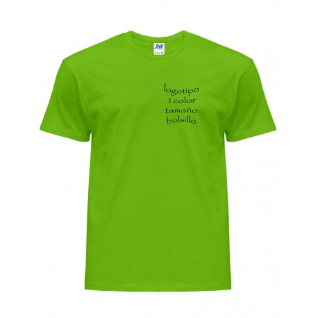 25 Camisetas publicitarias logo 1 color tamaño bolsillo