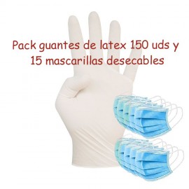 Pack guantes látex y mascarillas