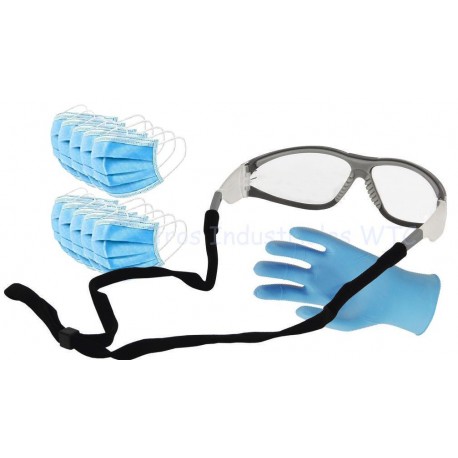 Pack gafa, guantes latex y mascarillas