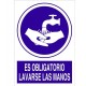 Señal obligación lavarse las manos
