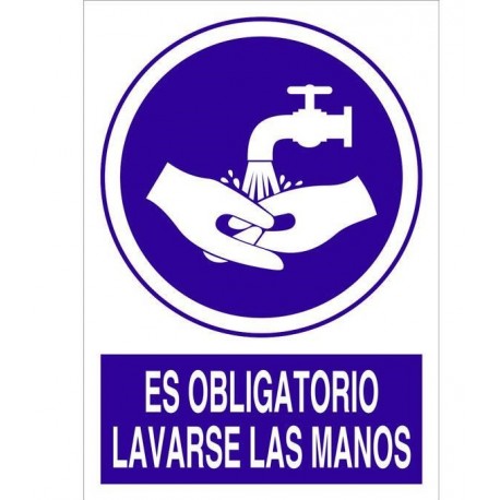 Señal obligación lavarse las manos