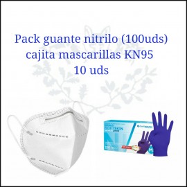 Pack guantes nitrilo  y 10 mascarillas ffp2