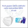 Pack guantes nitrilo  y 10 mascarillas ffp2